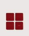 Graf & Lantz Graf Lantz Bierfilzl Merino Wool Square Coaster Solid 4 Pack In Red