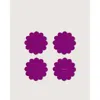 Graf & Lantz Graf Lantz Crest Merino Wool Coaster Solid 4 Pack In Pink