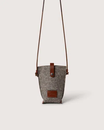 Graf & Lantz Graf Lantz Hana Merino Wool Phone Crossbody In Ash Brown/sienna