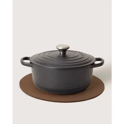 Graf & Lantz Graf Lantz Merino Wool 12" Round Trivet In Brown