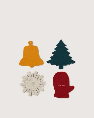 Graf & Lantz Graf Lantz Merino Wool Pumpkin Coaster Multi 4 Pack