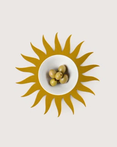 Graf & Lantz Graf Lantz Merino Wool Sunburst Trivet In Yellow