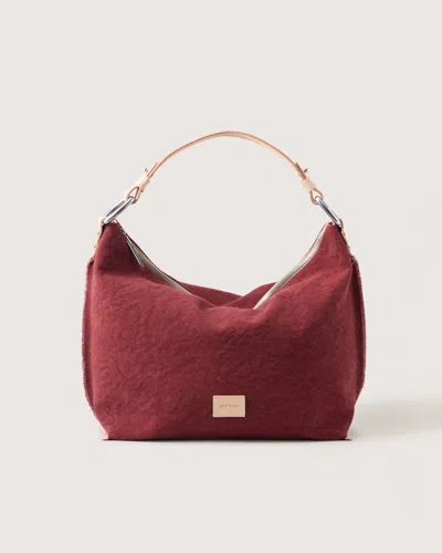 Graf & Lantz Hana Canvas Hobo Bag In Plum Canvas