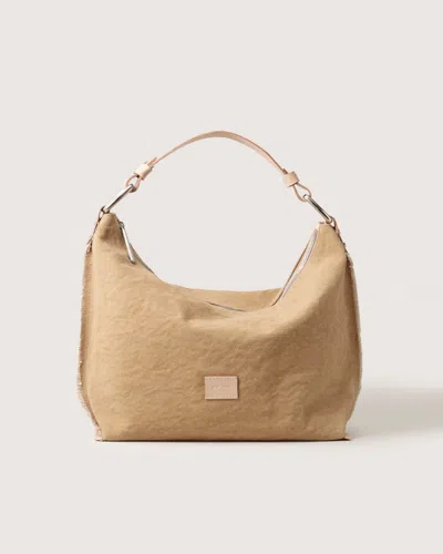 Graf & Lantz Hana Canvas Hobo Bag In Sand Canvas