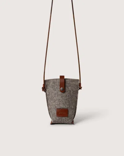 Graf & Lantz Hana Merino Wool Phone Crossbody In Ash Brown