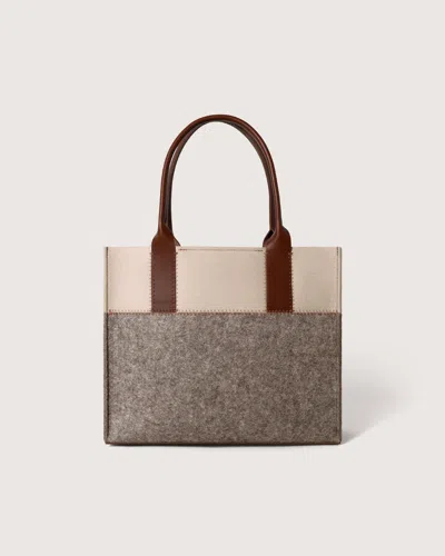 Graf & Lantz Jaunt Merino Wool Midi Tote In Ash Brown / Feather