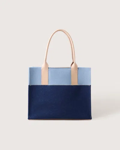 Graf & Lantz Jaunt Merino Wool Midi Tote — Final Sale In Denim / Sky
