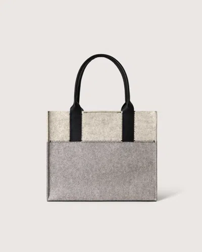 Graf & Lantz Jaunt Merino Wool Midi Tote In Granite/heather White