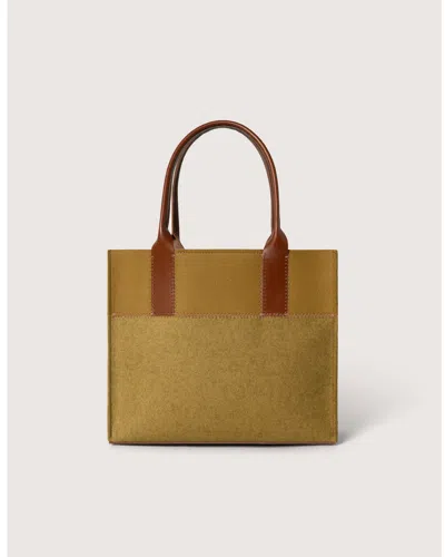Graf & Lantz Jaunt Merino Wool Midi Tote In Ochre / Brine