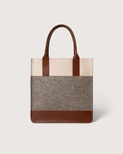 Graf & Lantz Jaunt Merino Wool Tote In Ash Brown / Feather