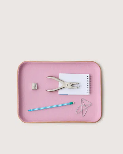 Graf & Lantz Kawabon Leather/merino Wool Large Tray — Final Sale In Pink