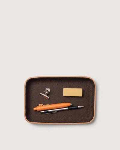Graf & Lantz Kawabon Leather/merino Wool Small Tray In Brown