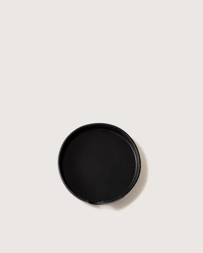 Graf & Lantz Kobon Leather Round Tray In Black