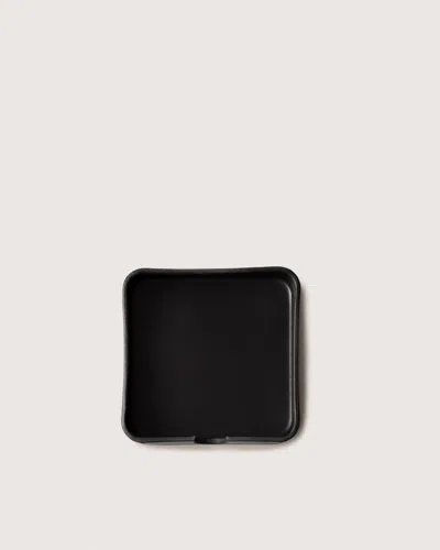 Graf & Lantz Kobon Leather Square Tray In Black