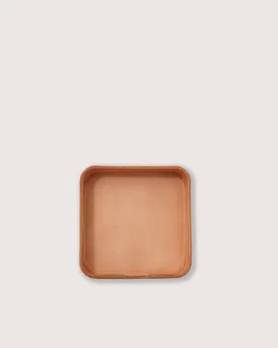 Graf & Lantz Kobon Leather Square Tray In Brown