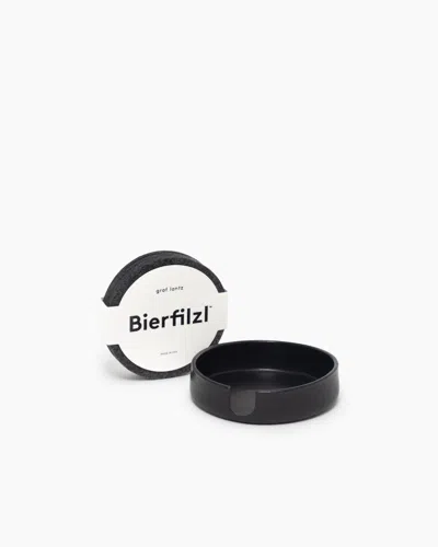 Graf & Lantz Kobon Leather/merino Wool Round Tray 4 Pack Coaster Set