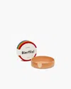 Graf & Lantz Kobon Leather/merino Wool Round Tray 6 Pack Coaster Set