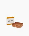 Graf & Lantz Kobon Leather/merino Wool Square Tray 4 Pack Coaster Set