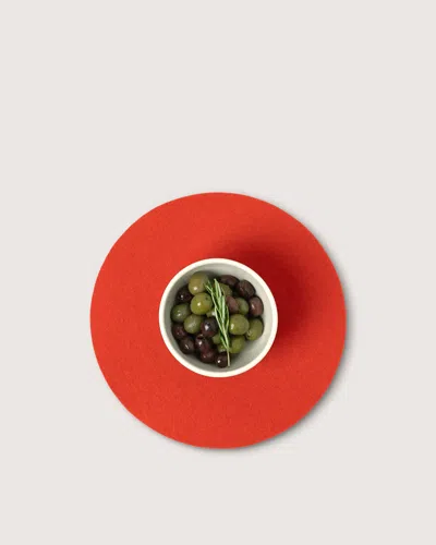 Graf & Lantz Merino Wool 10" Round Trivet In Pink