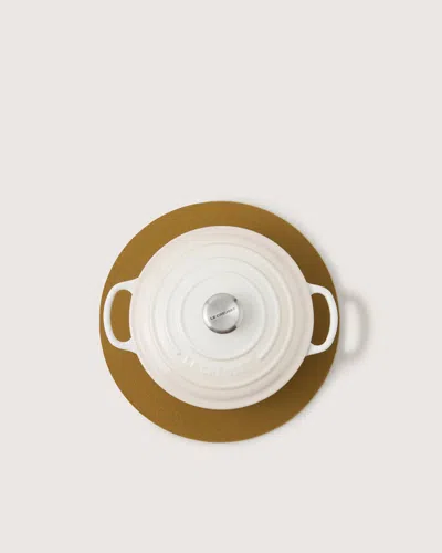 Graf & Lantz Merino Wool 12" Round Trivet In Orange