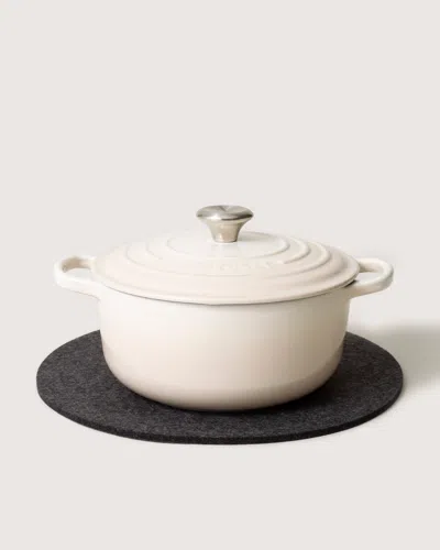 Graf & Lantz Merino Wool 12" Round Trivet In White