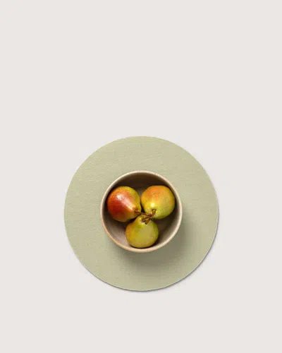 Graf & Lantz Merino Wool 12" Round Trivet In Green