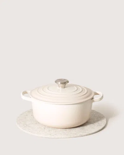 Graf & Lantz Merino Wool 12" Round Trivet In White