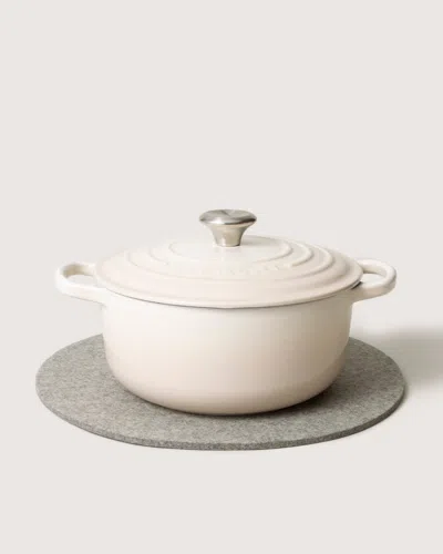 Graf & Lantz Merino Wool 12" Round Trivet In Nude