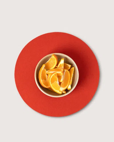 Graf & Lantz Merino Wool 12" Round Trivet In Red
