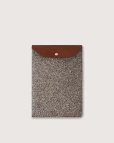 Graf & Lantz Merino Wool 14" Laptop Computer Sleeve In Brown