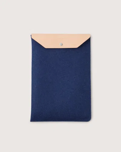Graf & Lantz Merino Wool 16" Macbook Laptop Sleeve In Blue
