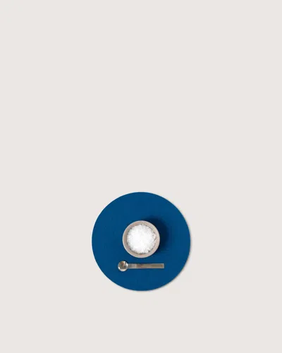 Graf & Lantz Merino Wool 8" Round Trivet In Blue