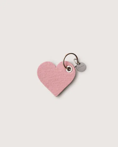 Graf & Lantz Merino Wool Heart Key Fob In Rock Salt
