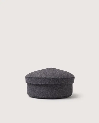 Graf & Lantz Merino Wool Medium Bin W/ Lid In Gray