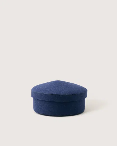Graf & Lantz Merino Wool Medium Bin W/ Lid — Final Sale In Blue