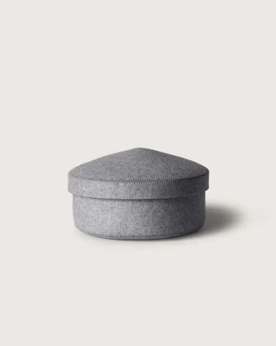 Graf & Lantz Merino Wool Medium Bin W/ Lid In Gray