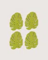 Graf & Lantz Merino Wool Monstera Coaster Solid 4 Pack