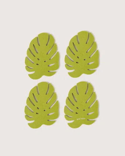 Graf & Lantz Merino Wool Monstera Coaster Solid 4 Pack