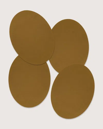 Graf & Lantz Merino Wool Oval Placemat - 4 Pack In Brown