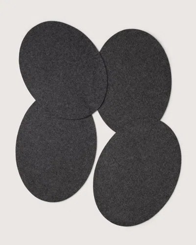 Graf & Lantz Merino Wool Oval Placemat - 4 Pack In Black