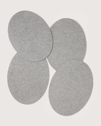 Graf & Lantz Merino Wool Oval Placemat - 4 Pack In Gray