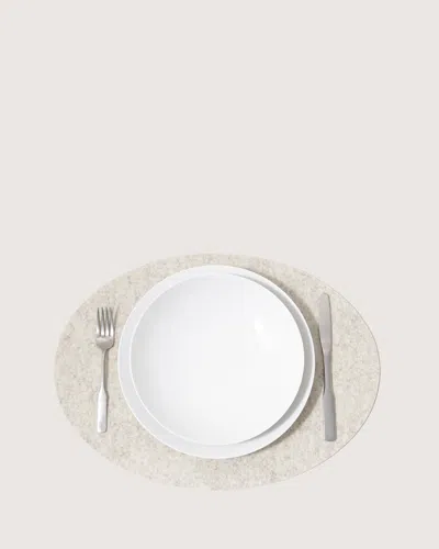 Graf & Lantz Merino Wool Oval Placemat In White