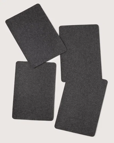 Graf & Lantz Merino Wool Rectangle Placemat - 4 Pack In Gray