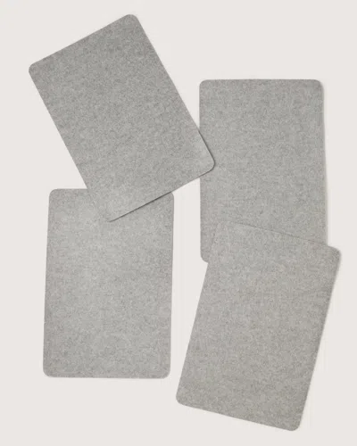 Graf & Lantz Merino Wool Rectangle Placemat - 4 Pack In Gray