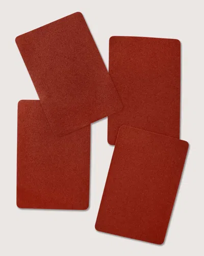 Graf & Lantz Merino Wool Rectangle Placemat - 4 Pack In Red