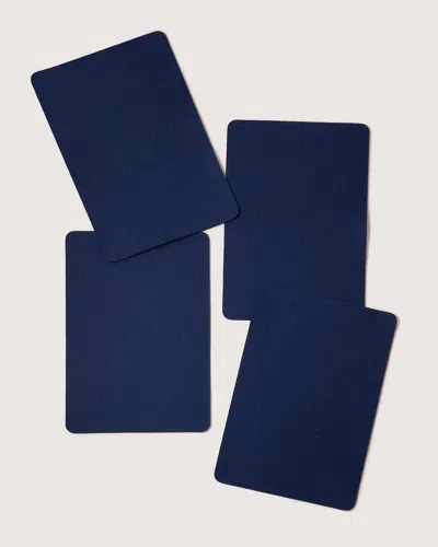 Graf & Lantz Merino Wool Rectangle Placemat - 4 Pack In Blue