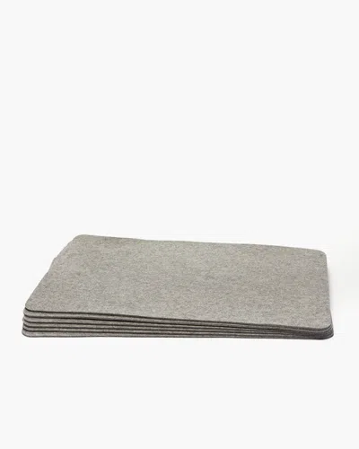 Graf & Lantz Merino Wool Rectangle Placemat - 6 Pack In Gray