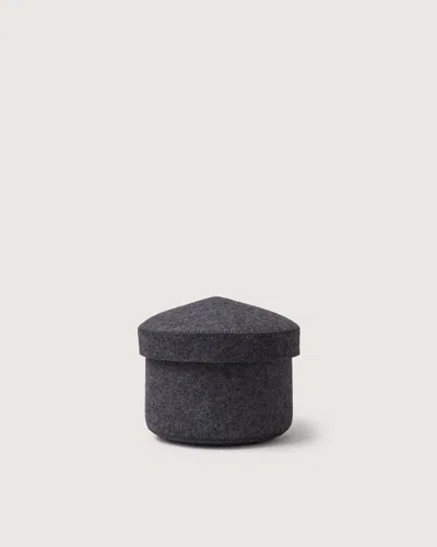 Graf & Lantz Merino Wool Small Bin W/ Lid In Black