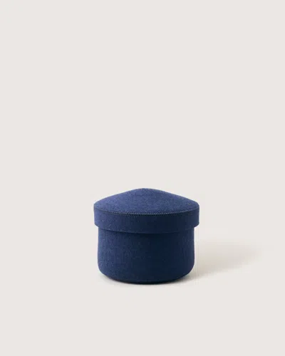 Graf & Lantz Merino Wool Small Bin W/ Lid — Final Sale In Blue