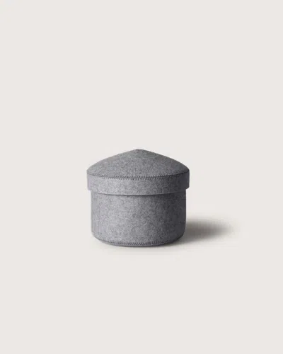Graf & Lantz Merino Wool Small Bin W/ Lid In Gray